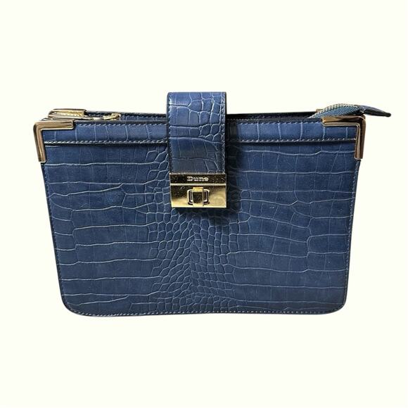 Dune Snakeskin Blue Crosssbody Bag - Picture 1 of 9